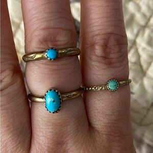 Real turquoise sterling sliver rings